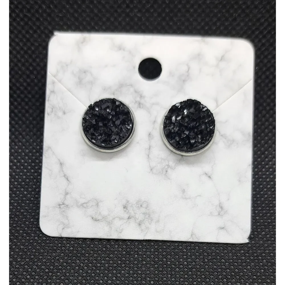 Lot of 4 Pair Druzy Stud Earrings – Multi-Color Set